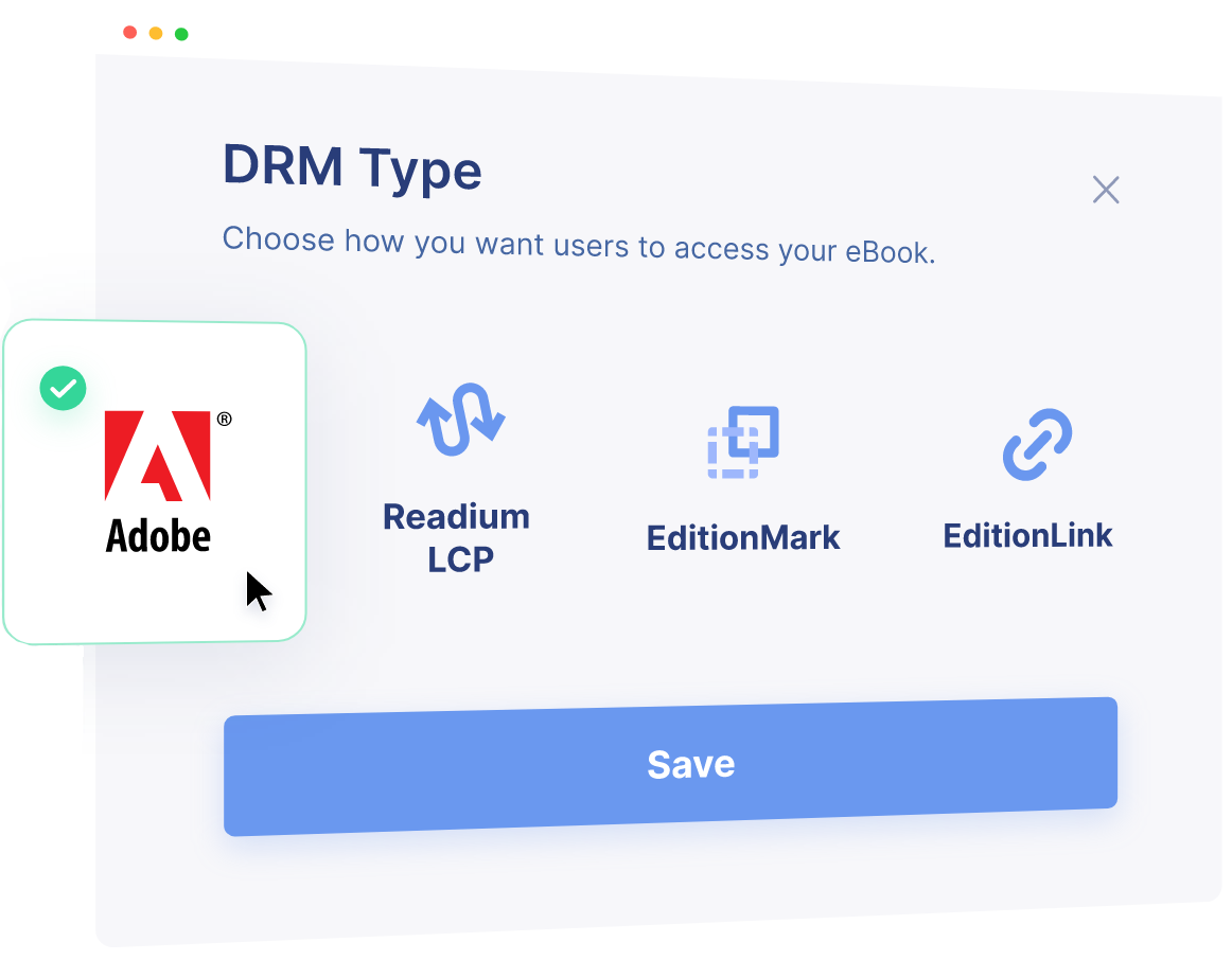 Choose eBook protection settings